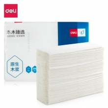 得力（deli） CC1200-01 抽取式擦手纸 餐巾纸 单包200抽/单层三折