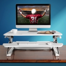 乐歌（Loctek）M1M 站立办公升降台式电脑桌 笔记本办公桌 可移动折叠升降家用升降台书桌 白