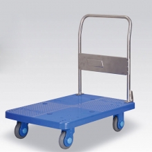 国产 PLA300 平板手推车 承重300KG 固定扶手  910*210*610MM 蓝色