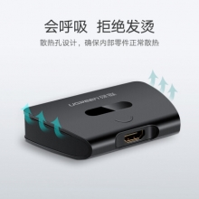 绿联 40207 HDMI分配器 1进2出4K数字高清视频分屏器 电视投影仪一分二