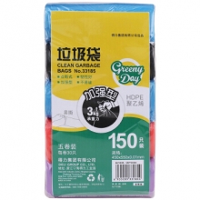 得力（deli）33185 彩色易分类加厚型垃圾袋  30/卷 单卷