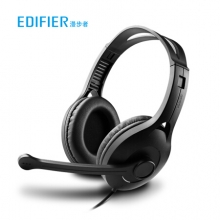 漫步者（EDIFIER）K800 头戴式耳机 电脑耳机耳麦办公教育 黑色双插头