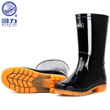 回力 雨鞋 男士中高筒防水雨鞋/胶鞋 户外雨靴套鞋 HXL807 黑色中筒