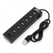 酷比客 L-CUBIC USB集线器 LCHC06BK 6口 USB2.0 (黑色) 带读卡器