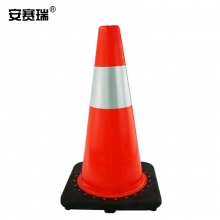 安赛瑞  14484   PVC反光路锥（1个装）红白反光雪糕筒交通安全反光路锥45×27×27cm