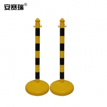 安赛瑞 16163 塑料注水隔离柱（2个装）道路护栏链条隔离桩 反光黄黑