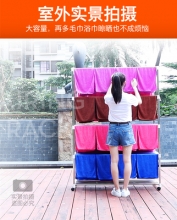 国产 不锈钢落地式毛巾晾晒架三层加长款可晾45条