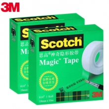 3M 思高 隐形胶带 磨砂透明神奇错题胶带 无痕隐形 可黏错题 办公用品 810-QC33 19mm×33m 1包装
