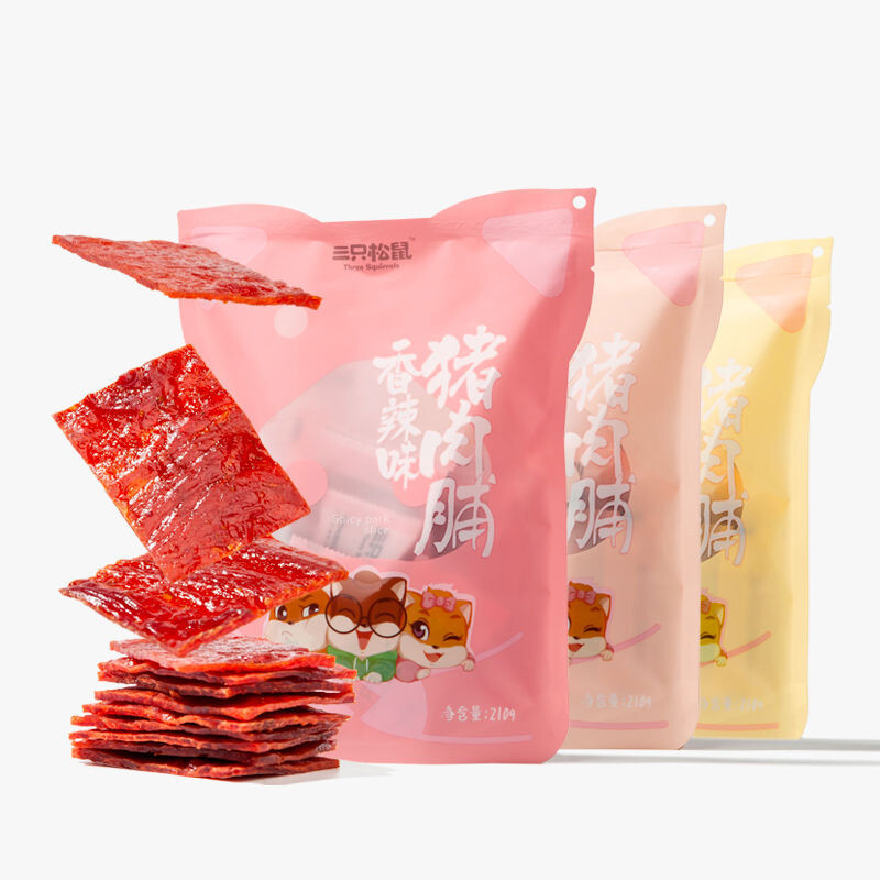 三只松鼠 猪肉脯 休闲小吃猪肉干 靖江风味 210g/袋
