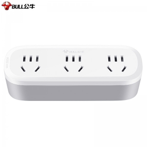 公牛bullgn933k一转三总控开关插头插座居家带保护门转换插头白色